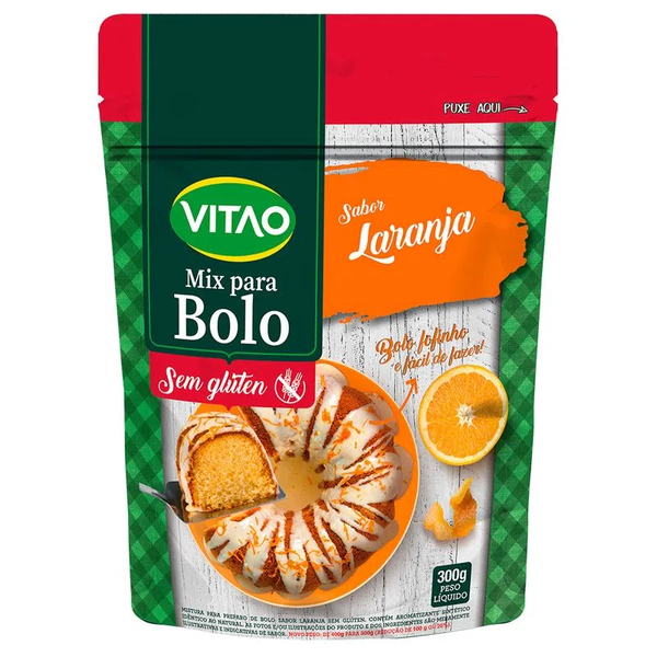 MISTURA BOLO VITAO S/GLUTEN LARANJA 400G