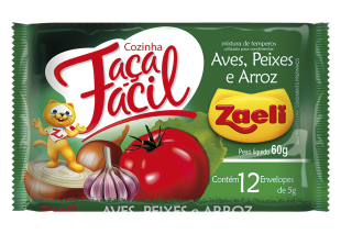 MISTURA TEMPERO ZAELI AVES/PEIXES/ARROZ 60G