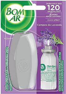 ODORIZADOR AMBIENTE BOM AR CLICK SPRAY APARELHO + REFIL LAVANDA 12ML