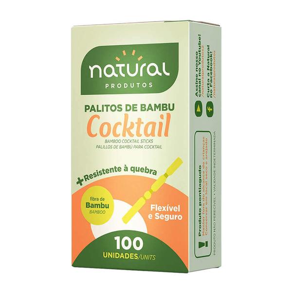 PALITO P/DENTE NATURAL BAMBU COCKTAIL C/100