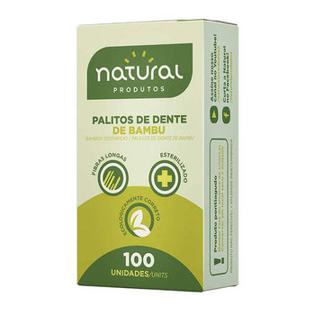 PALITO P/DENTE NATURAL BAMBU S/SABOR C/100