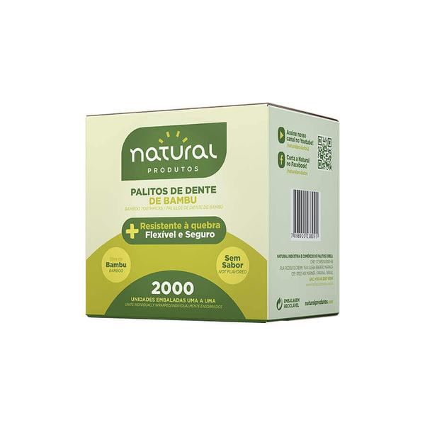 PALITO P/DENTE NATURAL BAMBU S/SABOR C/2000
