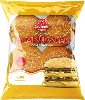 PAO CASEIRINHO HAMBURGUER C/GERGELIM 200G