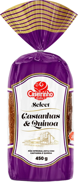 PAO CASEIRINHO SELECT INTEGRAL CASTANHA/QUINOA 450G