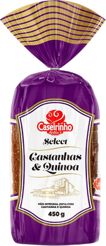 PAO CASEIRINHO SELECT INTEGRAL CASTANHA/QUINOA 450G