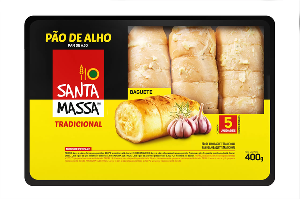 PAO DE ALHO SANTA MASSA TRADICIONAL 400G