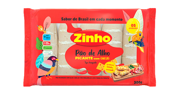 PAO DE ALHO ZINHO PICANTE C/QUEIJO 300G