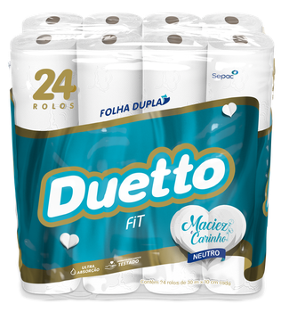 PAPEL HIGIENICO DUETTO NEUTRO FIT C/24 30M