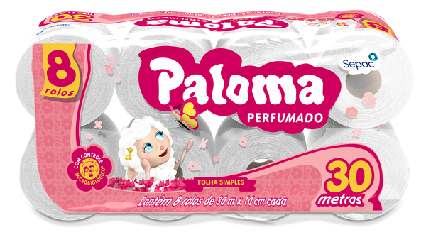 PAPEL HIGIENICO PALOMA PERFUMADO 30MT C/8