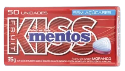 PASTILHA MENTOS KISS FRUIT MORANGO 35G