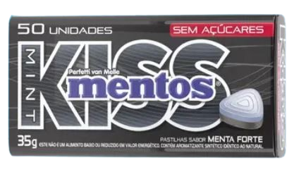 PASTILHA MENTOS KISS MINT FORTE 35G