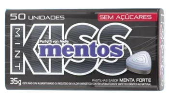 PASTILHA MENTOS KISS MINT FORTE 35G