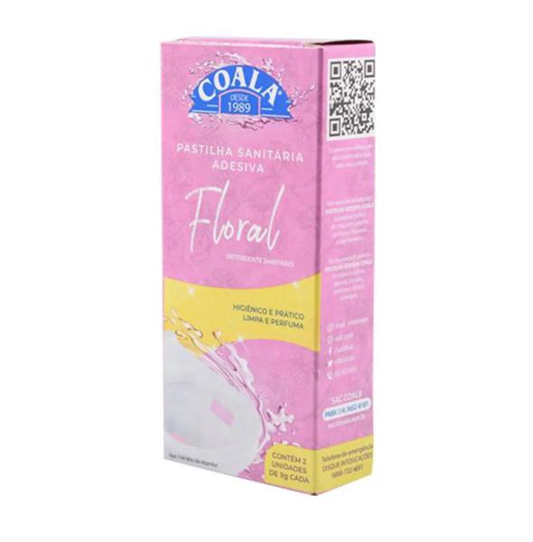 PASTILHA SANITARIA COALA ADESIVA FLORAL C/2