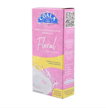PASTILHA SANITARIA COALA ADESIVA FLORAL C/2