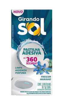 PASTILHA SANITARIA GIRANDO SOL ADESIVA FRESCOR MARINHO 9G