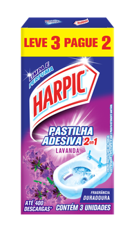 PASTILHA SANITARIA HARPIC ADESIVA 2X1 LAVANDA LEVE 3 PAGUE 2
