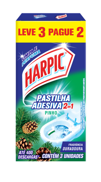 PASTILHA SANITARIA HARPIC ADESIVA 2X1 PINHO LEVE 3 PAGUE 2