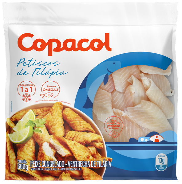 PETISCO DE TILAPIA COPACOL IQF CONGELADO 600G
