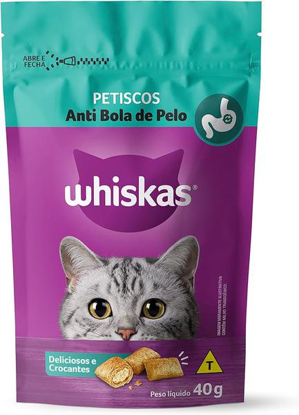 PETISCOS WHISKAS P/GATOS ANTI BOLA DE PELO 40G