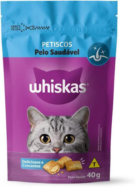 PETISCOS WHISKAS P/GATOS PELO SAUDAVEL 40G