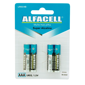 PILHA ALFACELL ALCALINA AAA C/4 REF.LR3/4B