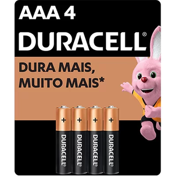 PILHA DURACELL ALCALINA PALITO AAA C/4