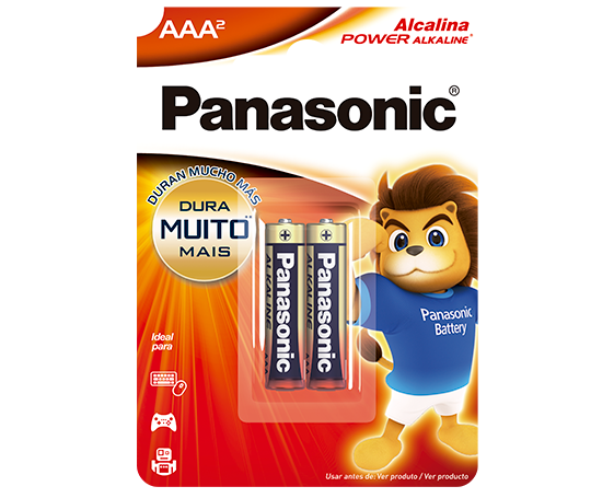 PILHA PANASONIC ALCALINA POWER AAA2 C/2