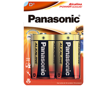 PILHA PANASONIC ALCALINA POWER D2 C/2