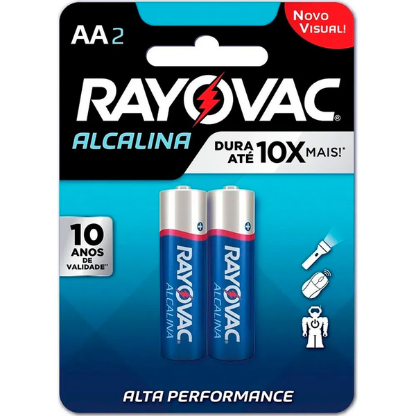 PILHA RAYOVAC ALCALINA AA2 C/2