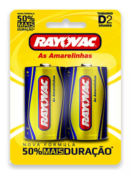PILHA RAYOVAC AMARELINHA D2 C/2 REF.R20