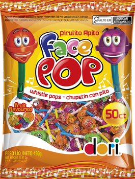 PIRULITO DORI FACE POP C/APITO 450G