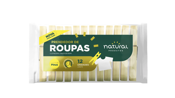 PRENDEDOR ROUPA NATURAL C/12