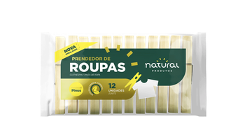 PRENDEDOR ROUPA NATURAL C/12
