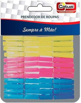 PRENDEDOR ROUPA CATUAI PLASTICO 8CM C/24