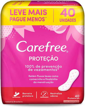 PROTETOR CAREFREE PROTECAO S/ABAS C/FRAGRANCIA LEVE MAIS PAGUE MENOS C/40