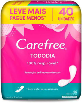 PROTETOR CAREFREE TODO DIA S/ABAS S/FRAGRANCIA LEVE MAIS PAGUE MENOS C/40