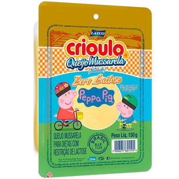 QUEIJO LATCO CRIOULO MUSSARELA ZERO LACTOSE FATIADO 150G