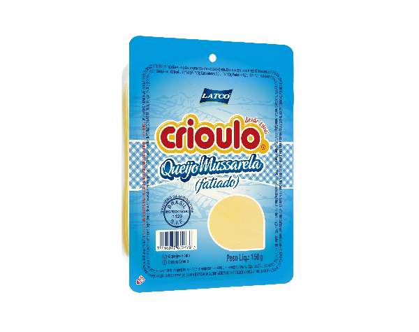 QUEIJO LATCO CRIOULO MUSSARELA FATIADO 150G