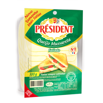 QUEIJO PRESIDENT MUSSARELA FATIADO 300G