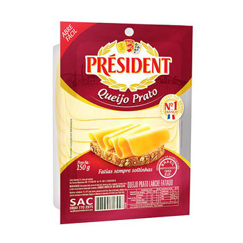 QUEIJO PRESIDENT PRATO FATIADO 150G