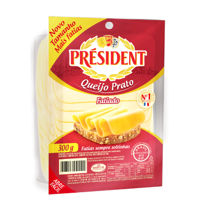 QUEIJO PRESIDENT PRATO FATIADO 300G