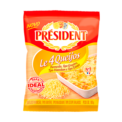 QUEIJO PRESIDENT RALADO 4 QUEIJOS 100G