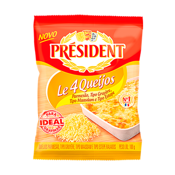 QUEIJO PRESIDENT RALADO 4 QUEIJOS 100G