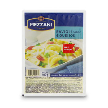RAVIOLI MEZZANI QUATRO QUEIJOS 400G