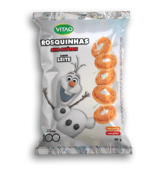 ROSQUINHA VITAO S/GLUTEN DISNEY 60G - LEITE