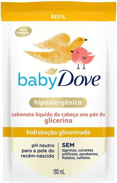 SABONETE LIQUIDO DOVE BABY HIDRATACAO GLICERINADO REFIL 180ML
