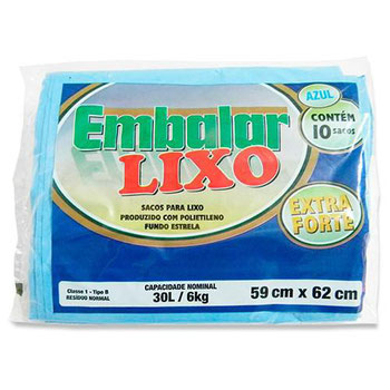 SACO P/LIXO EMBALAR AZUL C/10 30LT