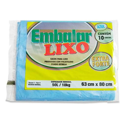 SACO P/LIXO EMBALAR AZUL C/10 50LT