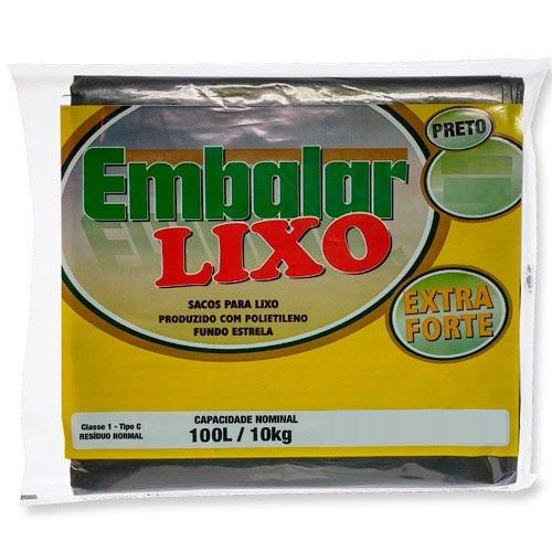 SACO P/LIXO EMBALAR PRETO 100LT