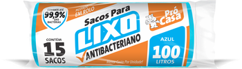 SACO P/LIXO PRO CASA ROLL AZUL C/15 100LT